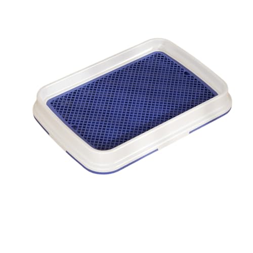 FeiFan 小型犬用ポータブルペットトイレ、トレーニング用、折りたたみ式、取り外し可能なキャットネット、屋内/旅行用、消臭吸収パッド、介護犬や猫に最適、おむつパッドに対応、漏れ防止設計 (ブルー,【プラスチック】小型標準)