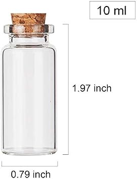 64PCS Cork Stoppers Glass Bottles, DIY Decoration Small Tiny Glass Jars Favors,Mini Vials Cork,10ml Storage Container for Art Crafts for Wedding Party Supplies