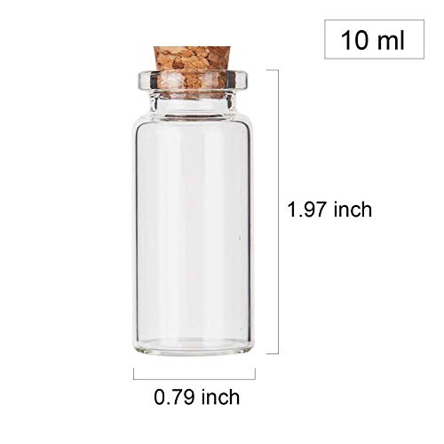 Brajttt 64PCS Cork Stoppers Glass Bottles, DIY Decoration Small Tiny Glass Jars Favors,Mini Vials Cork,10ml Storage Container for Art Crafts for Wedding Party Supplies by Brajttt - Image 2