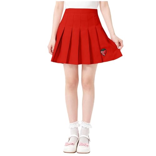 Jupe courte de tennis fille en coton respirant avec taille haute élastique