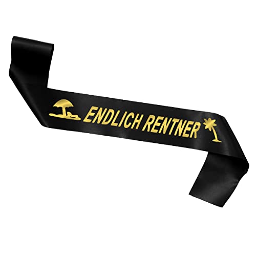 MQIAN Retraite Echarpe, Endlich Rentner Schärpe, Écharpe de Retraite, Décoration Retraite, Design Doré en Relief Sash Retraite, Cadeau Retraité Cover