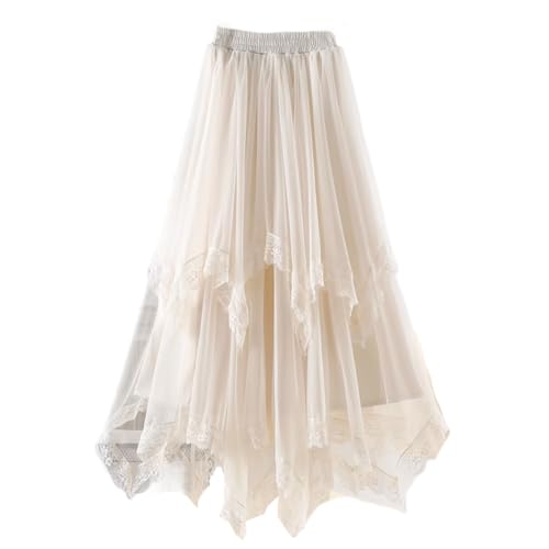 HUANGBAIYI Irregular Skirt for Women Summer Long Black S4 XS