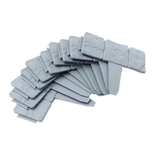 Eleutheromania 10 Stück Rasenkante Kunststoff, Beeteinfassung Gartenzaun Beetzaun, Palisade für Blumen Gartenzaun decorativ (Grau)