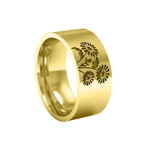 LONAGO Engraved Birth Month Flower Ring 925 Sterling Silver Personalized Birth Flower Ring for Mother4
