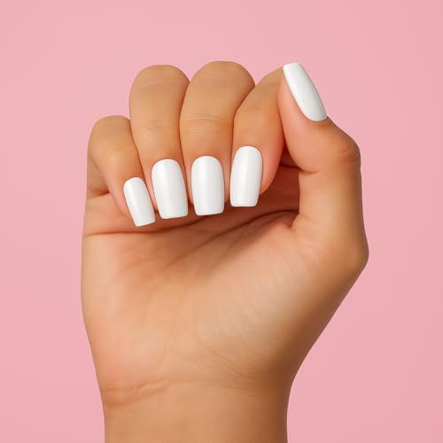 Image of Frosted Chic Mirror Shine Press On Nails | ABS Material UV Protected Long Lasting Finish | Reusable Customizable Nail Kit |Medium Coffin Nails with Glue File Tools
