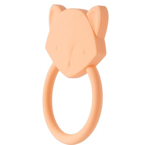 Image of C.R. Gibson 100% Food Grade Silicone Fox Baby Teether for Infants, 2.75 inch x 4.25 inch, Multicolor