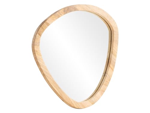 Woodkings Spiegel Barani | ovaler Holzspiegel 50cm | Wandspiegel im Landhausstil für Bad, Flur, Schlafzimmer | Einzigartiges Design