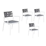 LC Garden Vona Stapelstuhl 4er Set Weiß/Anthrazit