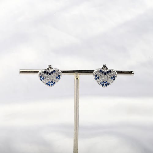 CENWA Tiny Scotland Heart Earrings Scotland Flag Heart Earrings Scottish Blue and White Cross National Flag Stud Earrings3