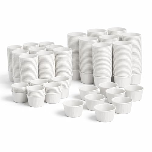 EXITOGLOBAL Paper Medicine Cups Disposable 0.75 oz 500 pcs Paper Condiment Cup 0.75oz Papers Pill Cups Disposable Souffle Cup