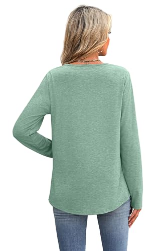 Image of XIEERDUO Boho Tops for Women Blouses Dressy Casual V Neck Long Sleeve Shirts Fall Outfits Trendy Vacation Clothes