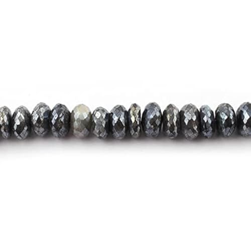 Labradorite rondelles beads 18mm-19mm fil 7 inches silver coating LKBEADS - 2