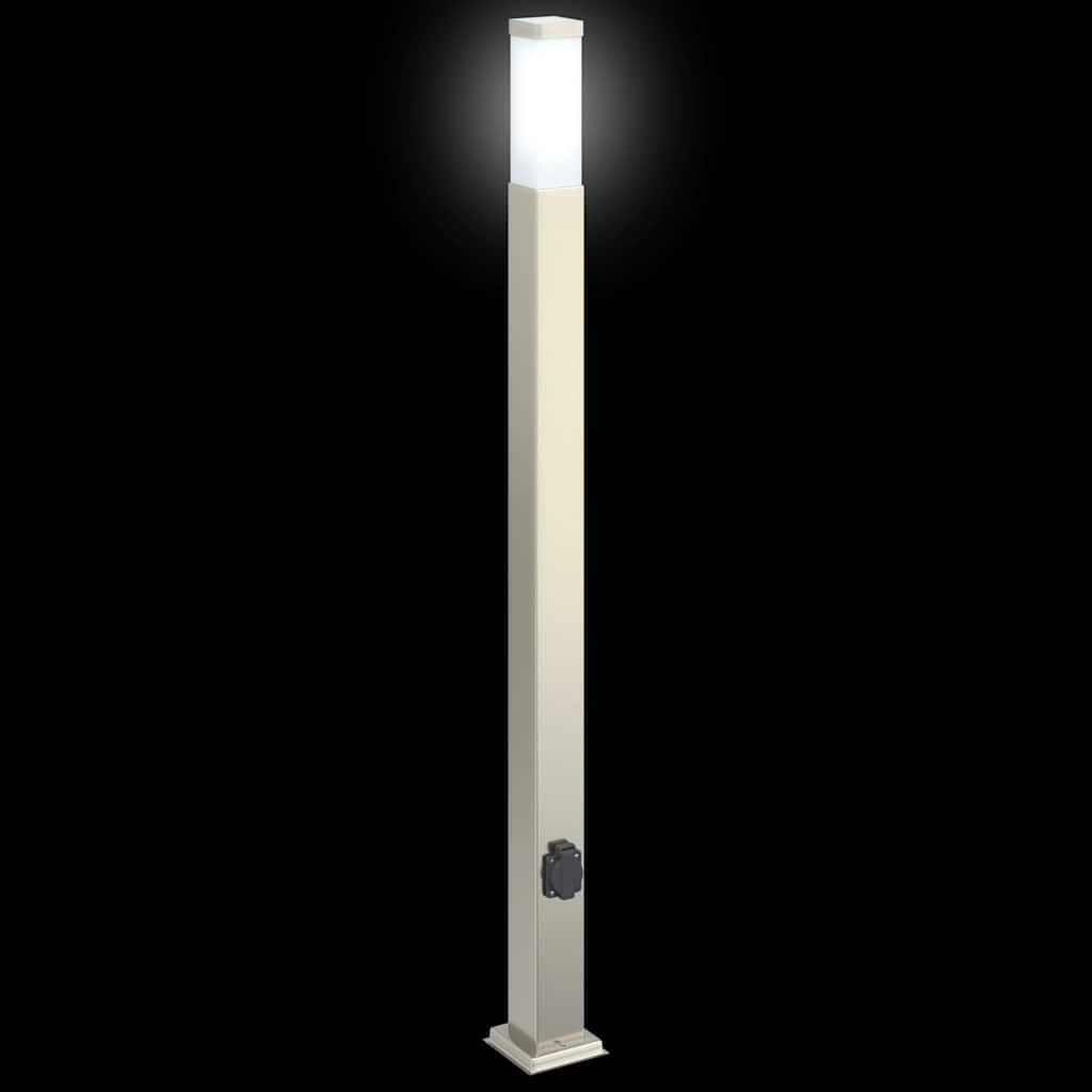 Zewnętrzny słupek świetlny z wbudowanym gniazdem, 110 cm, stal nierdzewna,