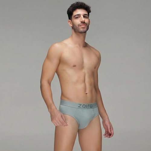 Image of Zoiro Men's Fluid-Fabric Brief | Micro Nylon Waistband | 4-Way Stretch Soft Supple Fit | Skin-Friendly Breathable Innerwear | 90% Cotton 10% Spandex