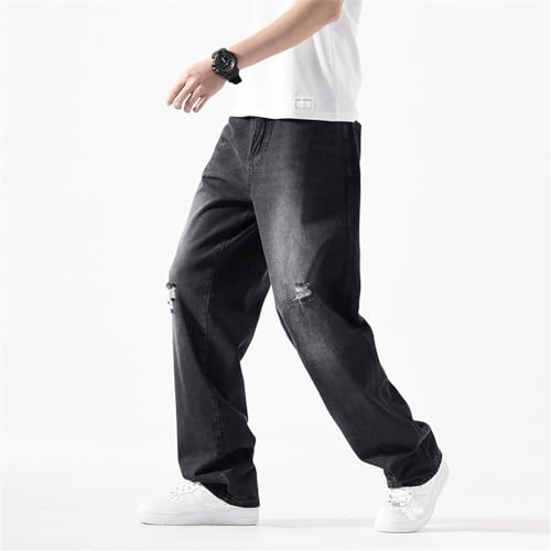 LUOBANIU Men's Baggy Jeans Hip Hop Loose fit 90s Vintage Denim Dance Skater Skateboard Pants Straight Leg Pants4