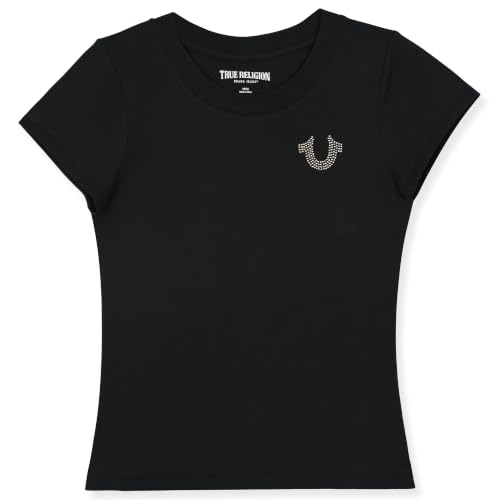 Image of True Religion Girls Short Sleeve Tee Shirt with Embelishments - Soft and Comfortable Girls T-Shirts