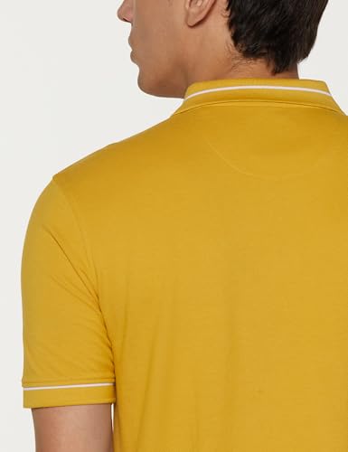 Image of Peter England Men's Regular Fit Insignia Half Sleeve Polo T-Shirt | Cotton Rich | Premium Pique Weave