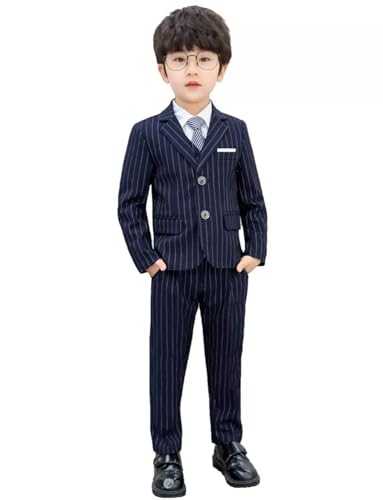 Costume rayé garçon pour mariage et cosplay | Tuxedo 3 pièces chic