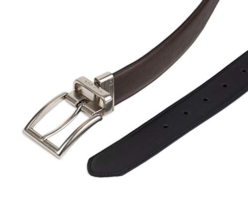 Tommy Hilfiger Cinto reversível masculino, Marrom/preto, 42