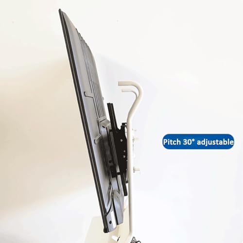 Soporte móvil para TV ajustable con ruedas y espacio doble de almacenamiento miniatura 4