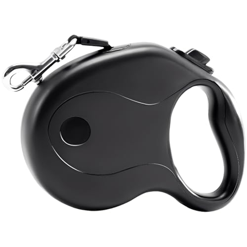 Chewtoyo Retractable Dog Leash, One-Hand Control, Easy Lock, Classic Black, 16.4 Ft Retraction, Portable for Walking and Training