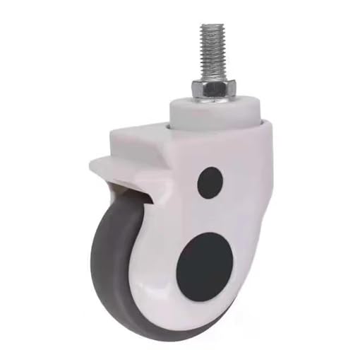Roue TPR 4 pouces tige filetée M12 roulette pivotante sans frein pour rack et chariot