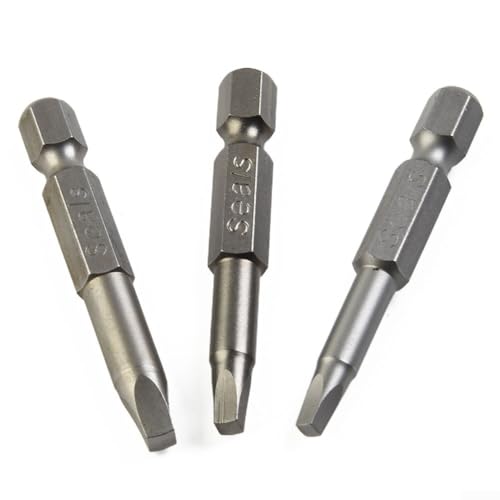 Lot de 3 forets à tête carrée en acier de 50 mm pour tournevis électriques pneumatiques et sans fil avec conception d'assistance magnétique