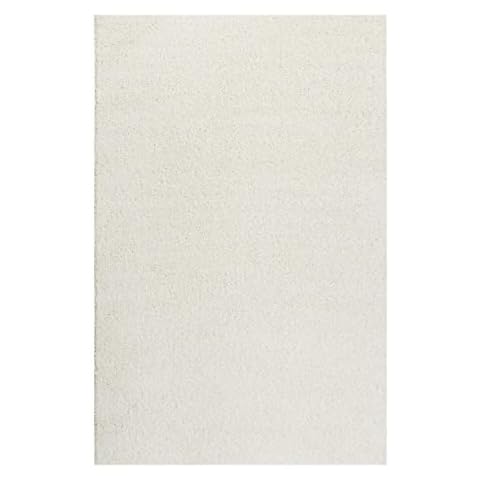 Fluffy Esprit High Pile Rug for Living Room, Bedroom and Children's Room - Whisper Shag (200 x 200 cm, Cream White) Cover