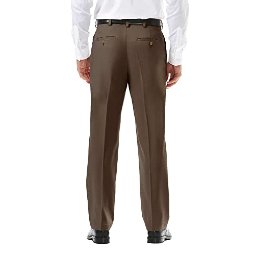 Image of Haggar Men's Cool 18 Pro Classic Fit Flat Front Casual Stretch Performance Golf Pant - Regular and Big & Tall