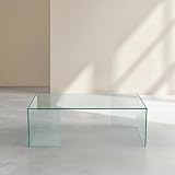 Vente-unique Habitat - Table Basse rectangulaire en Verre trempé - Transparent - Design by Céline Mognon Fichet Alyssa
