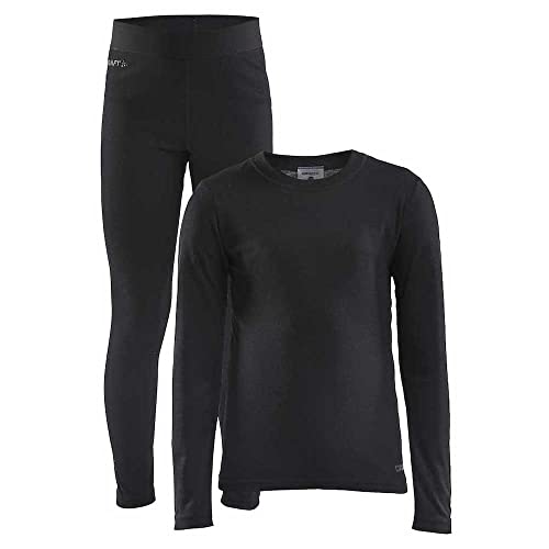 Craft Set Baselayer Unisex per Bambini Core Warm Jr, Nero, 122-128