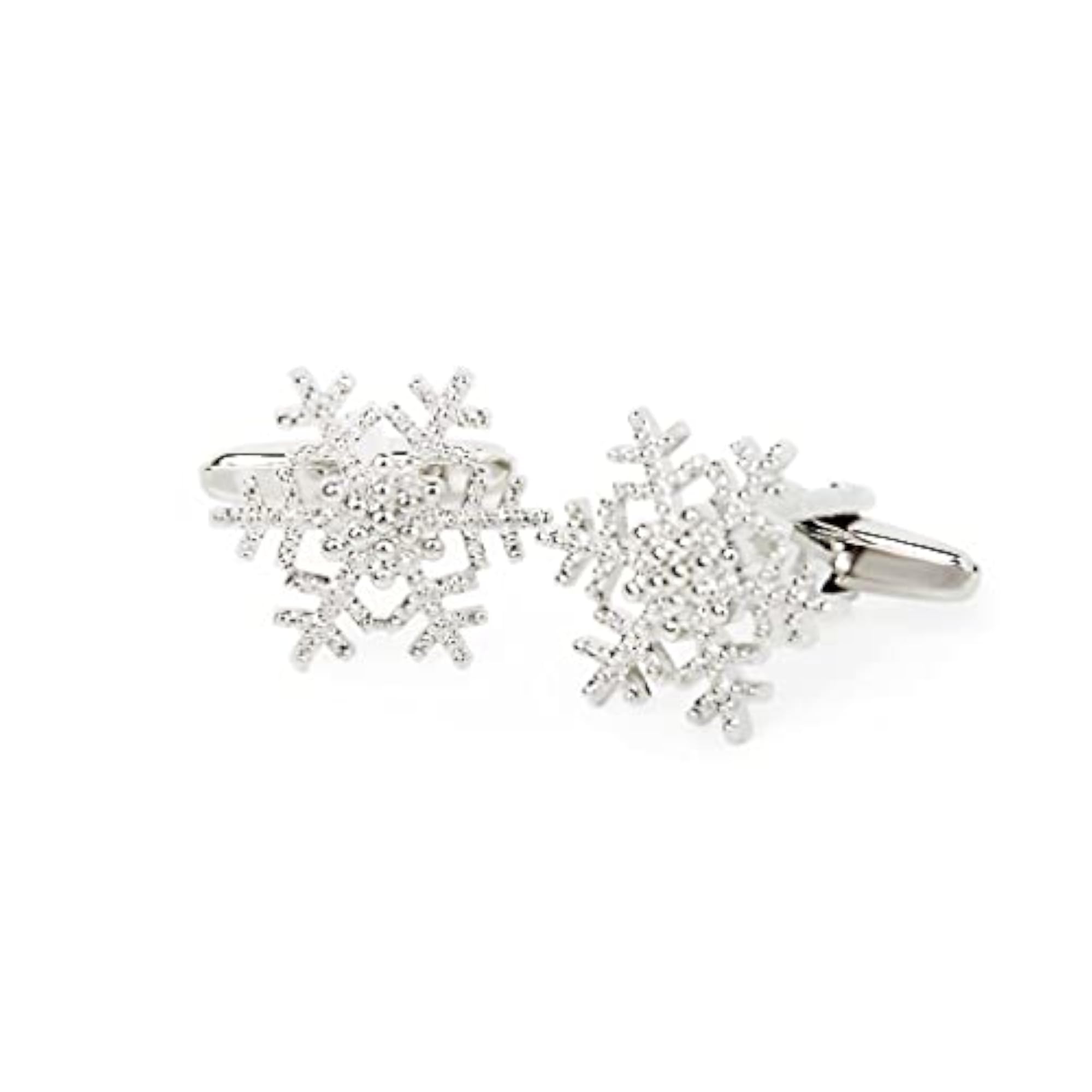 2 Pairs Christmas Santa Claus Crystal Snowflake Cufflinks