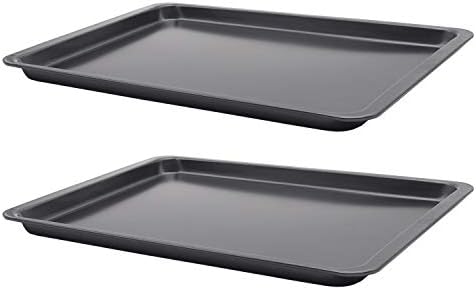 HYTK 2PCS Cookie Sheet 10x14.5 Inch (Inner 9x13) Baking Sheet Nonstick Heavy Carbon Steel Baking Pans Bakeware
