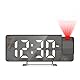 Ankilo 7,9 Zoll LED Projektionswecker mit Spiegeldisplay – Temperatur, Datum, 3 Helligkeitsstufen, Wochenmodus & 180°-Drehung (USB/Batterie)