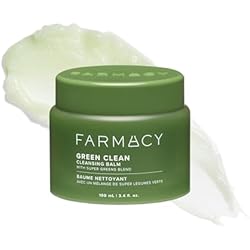 Farmacy Makeup Remover Cleansing Balm - Green Clean Waterproof Makeup Remover Balm + Oil Cleanser for Face - Gently Melts Make Up + SPF - Hydrates + Softens Skin with Super Greens + Papaya (100ml)
