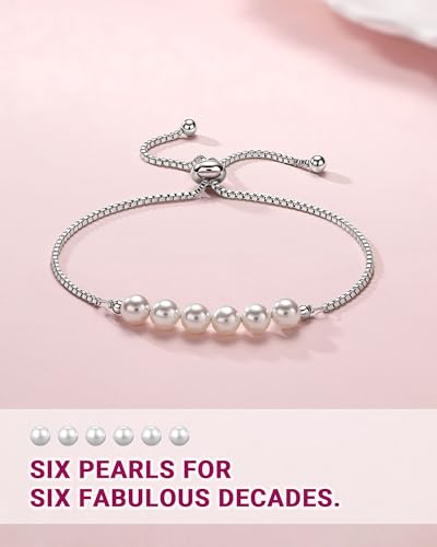 30th/40th/50th/60th Birthday Gifts for Women, 3/4/5/6 Peal Bracelet for Women4