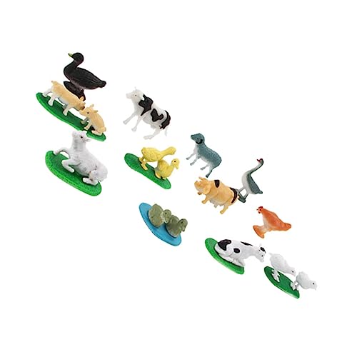 FRCOLOR 12 Piezas de Animales de Granja Miniatura Realistas Juguetes Educativos de PVC para Decoración para Pasteles y Aprendizaje Temático Infantil