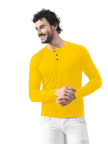 Image of Blisstone Men's Long Sleeve Henley T-Shirt with Button Placket | Soft & Comfortable Casual Wear