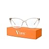 VMJFBJ Gafas Luz Azul Mujer Ojo De Gato Moda, Gafas Filtro Luz Azul Anti Luz Azul Bloqueo, TR90 Ligeras Para Pantallas De Ordenador, Gaming Y Uso Diario Antifatiga, Champagne