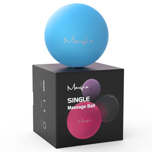 Maxgia Bola de masaje eléctrico con vibración, bola de masaje fascial, para espalda, cuello, 5 modos para alivio del dolor de liberación miofascial, tensión muscular (azul)