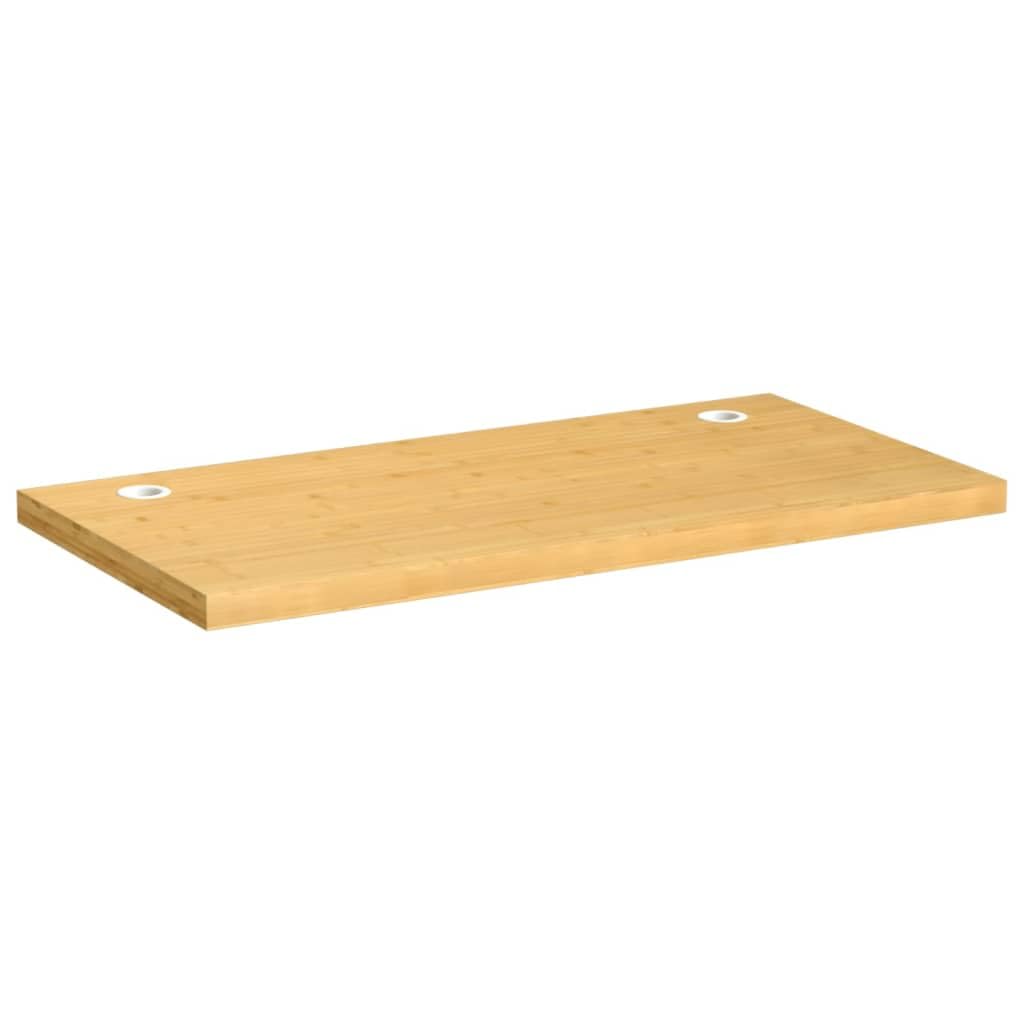 Schreibtischplatte Bambus 100x50x4 cm mit Kabellöchern, langlebiges Zubehör für Büro und Homeoffice, vielseitige Tischplatte für Gaming, Arbeitsplatz