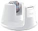 tesa Easy Cut Dispenser da Banco Compact - Porta Nastro Adesivo Moderno, Bianca con Incluso 1 x BiadesivoTrasparente, 10 m x 15 mm