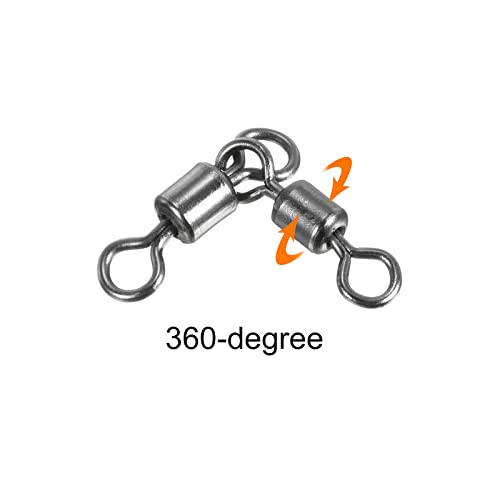PATIKIL 3 Way Swivel, 20Pcs 84lb Copper Fishing Cross Line T-Turn Terminal Tackle, Black - Image 4