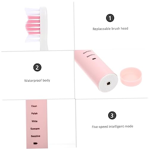 Hoement Elektrische Zahnbürste Für Kinder Automatische Zahnbürste Mit Ersatzkopf Usb Wiederaufladbar Soft Borsten in Pink Für Jungen Und Mädchen – Bild 4
