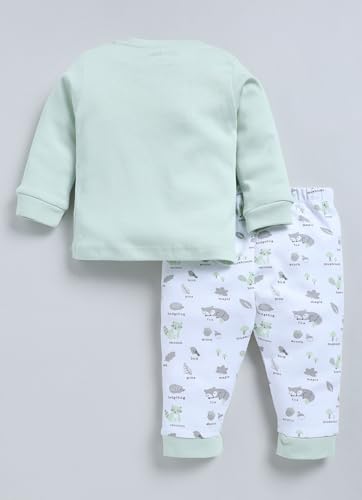 Image of Smart Baby Boys Cotton Top & Pyjama Set | Long Sleeve Round Neck T-Shirt & Full Pants | Soft Fabric | 0-18 Months | Ideal for Sleep