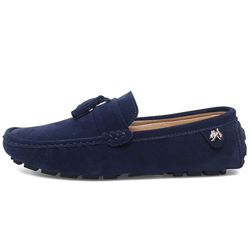 Men's Suede Leather Driving Moccasins Slip-on Penny Loafers with Tassel Casual Comfort Dress Walking Boat Shoes2