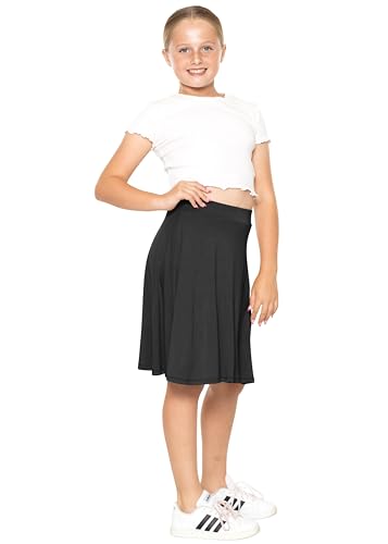 Stretch Is Comfort Girl'S A-Line Skirt With Built In Shorts Black Medium thumb #1