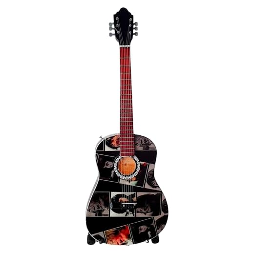 ROCKSTAR MUSIC - Miniatura Guitarra Acústica 8655 Madera Decoración que Rinde Tributo a The Beatles Leyenda del Pop