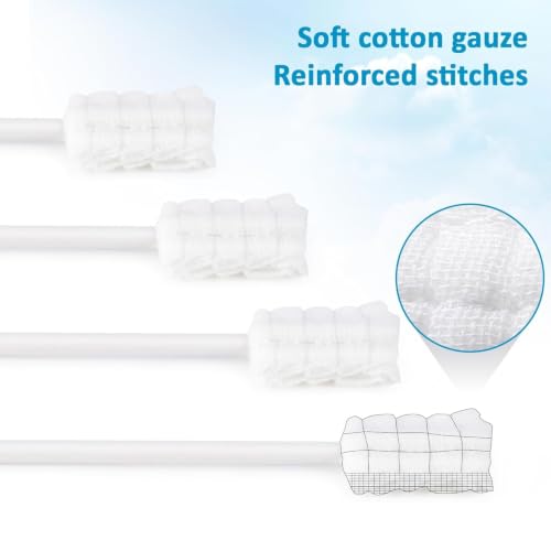 Image of 10Pcs Baby Tongue Cleaner - Baby Oral Cleaner Newborn Tongue Cleaner for Infants Bulk Disposable Thrush Brush for Babies Individually Wrapped Cotton Gauze Mouth Cleaner for Mouth Gum Cleansing