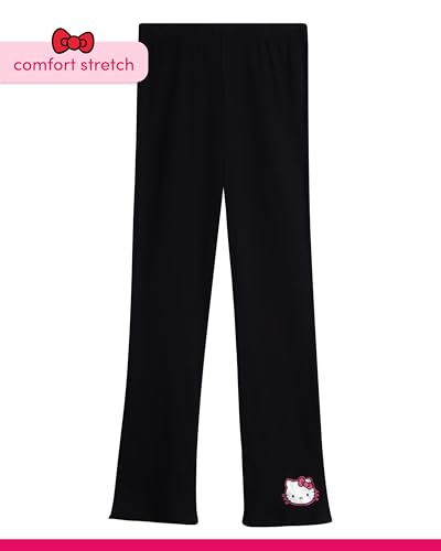 Image of Hello Kitty Girls Pants Set - 3 Piece Zip Up Vest, Long Sleeve Graphic Shirt, Fleece Pants - Matching Set for Girls (2T-12), Size 7, Leopard /Pink /Black
